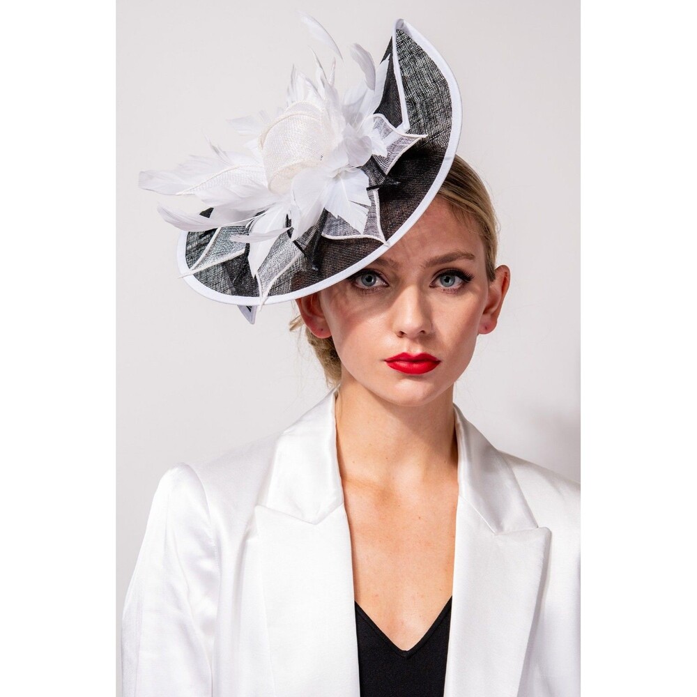 Two Tone Folded Fascinator With Headband And Clip - Diona J